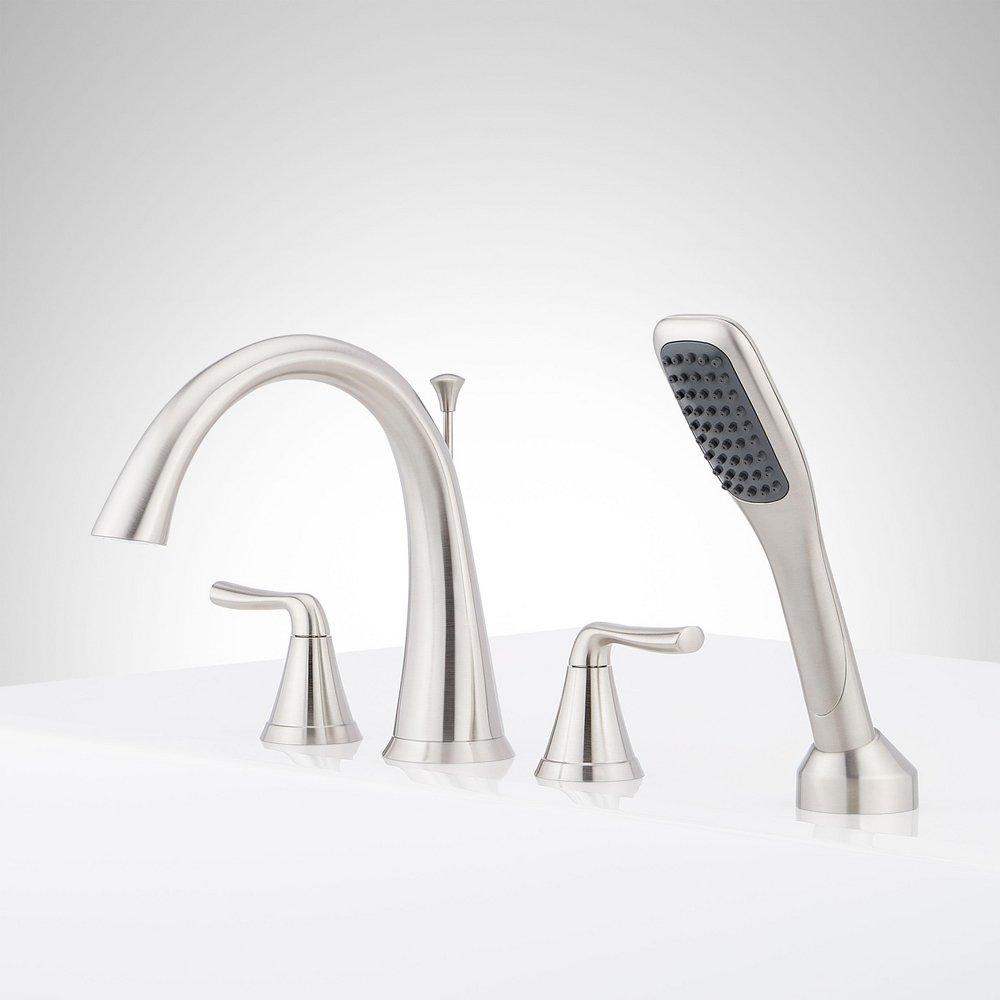 Signature Hardware Brushed Nickel Two Handle Roman Tub Faucet (Trim Only) 