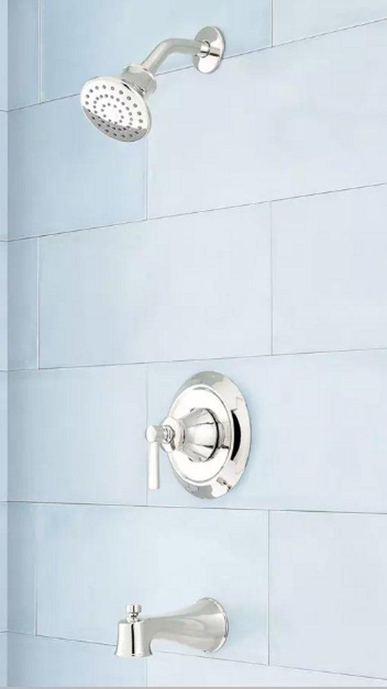 Signature Hardware Polished Nickel Single Handle Single Function Bathtub & Shower Faucet (Trim Only) 