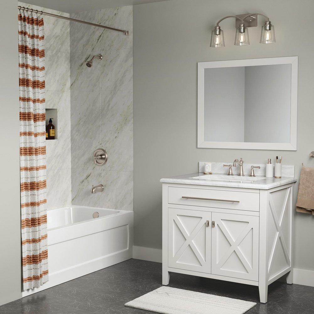 PROFLO&reg; Brushed Nickel Single Handle Single Function Bathtub & Shower Faucet (Trim Only) 