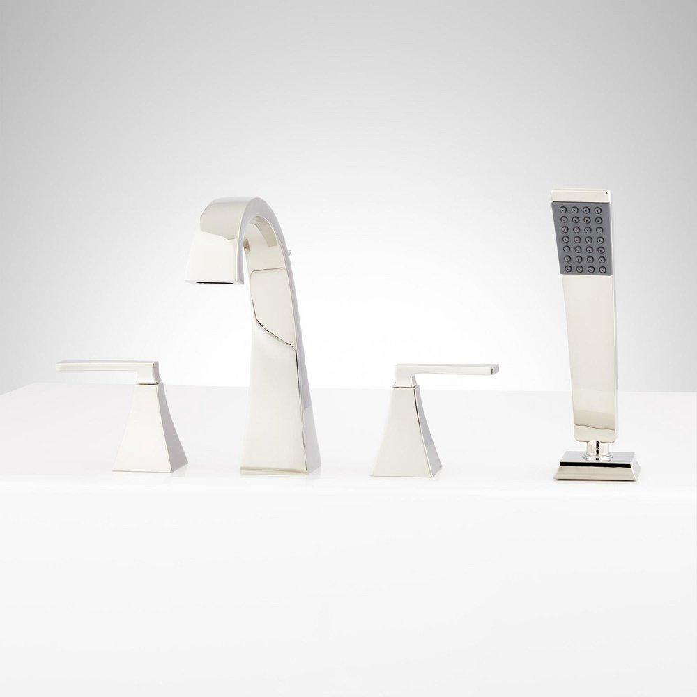 Signature Hardware Polished Nickel Two Handle Roman Tub Faucet Trim Only 