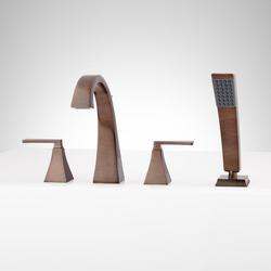 Two Handle Roman Tub Faucet with Hand Shower in Oil Rubbed Bronze (Trim Only)