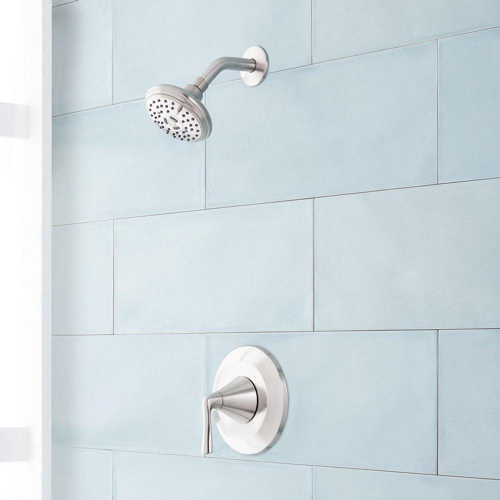 Signature Hardware Brushed Nickel 1.8 gpm Multi Function Shower Faucet Trim with Single Lever Handle 