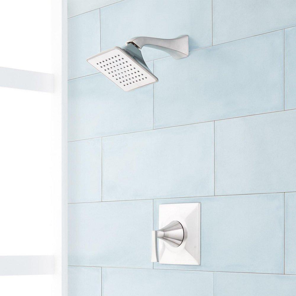 Signature Hardware Brushed Nickel 1.8 gpm Single Function Shower Faucet Trim with Single Lever Handle 