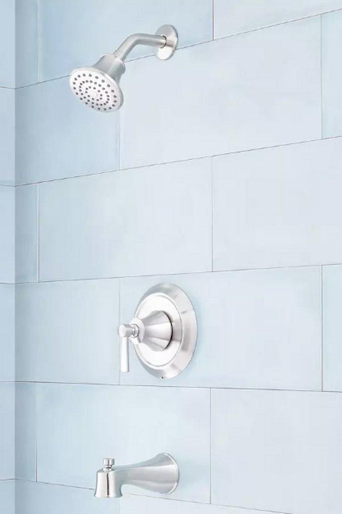 Signature Hardware Brushed Nickel Single Handle Single Function Bathtub & Shower Faucet (Trim Only) 