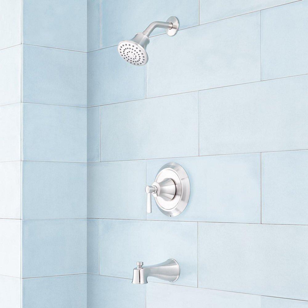 Signature Hardware Brushed Nickel Single Handle Single Function Bathtub & Shower Faucet (Trim Only) 