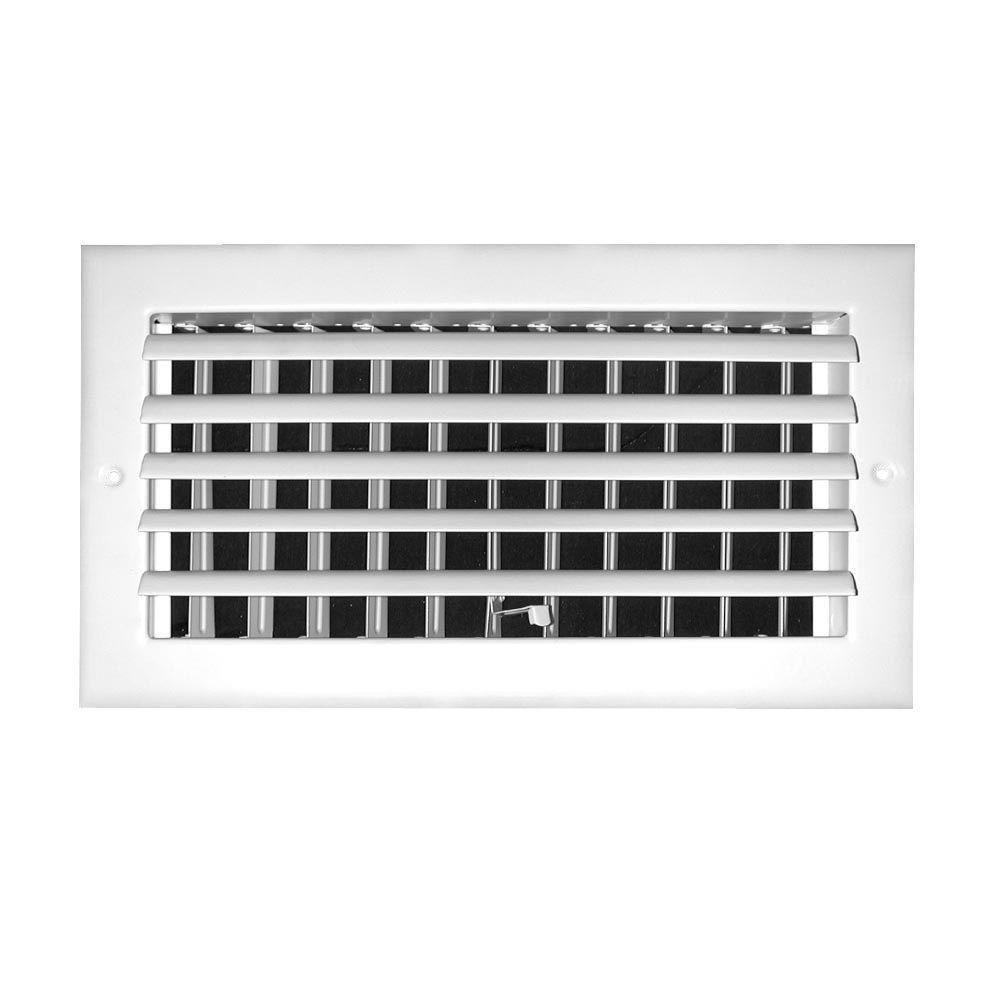 T.A. Industries White 8 in. Residential Ceiling & Sidewall Register in White 1-way Aluminum 