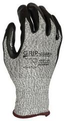 L Size Nitrile Palm Coated HDPE Cut Level 4 Glove in Grey, White with Black