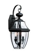 Visual Comfort & Co. Generation Lighting Black 10 x 20-1/2 in. 7W 2-Light Candelabra E-12 LED Traditional Ambient Lighting Outdoor Wall Sconce 
