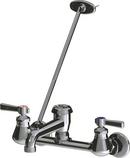 Chicago Faucets Polished Chrome Two Handle Lever Wall Mount Service Faucet 