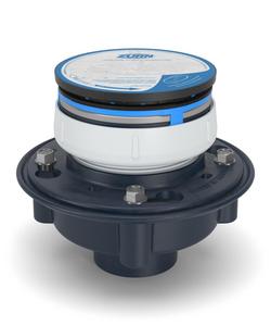 3 - 4 in. Push On Plastic Floor Drain with 6 in. Round Nickel Bronze Strainer