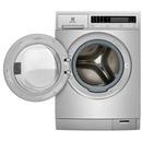 25 in. 2.4 cu. ft. Electric Front Load Washer in Stainless Steel