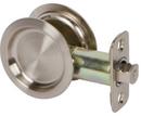 Round Passage Round Sliding Pocket Door Lock in Satin Nickel