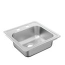 15 x 15 in. 2 Hole Drop-in Stainless Steel Bar Sink in Brushed Satin Stainless
