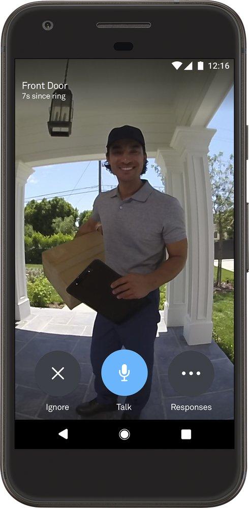 Google Black 4-3/5 in. Video Doorbell 