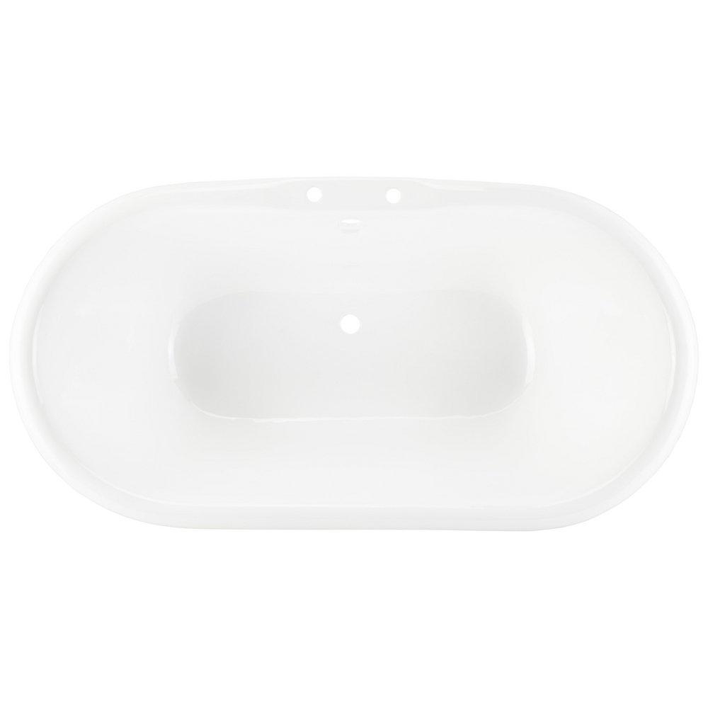 Signature Hardware White 66 x 31 in. Freestanding Bathtub with Off-Centered Rear Drain 