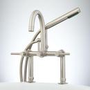 Three Handle Roman Tub Faucet with Handshower in Brushed Nickel