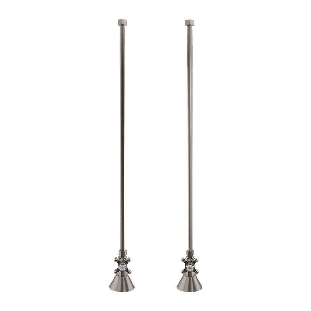 Signature Hardware Brushed Nickel 24 x 1/2 in. Compression Brass Supply Line 