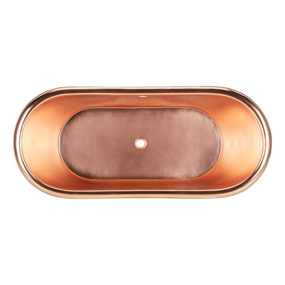 Signature Hardware Antique Black 70-1/4 x 31-1/2 in. Freestanding Bathtub with Center Drain 