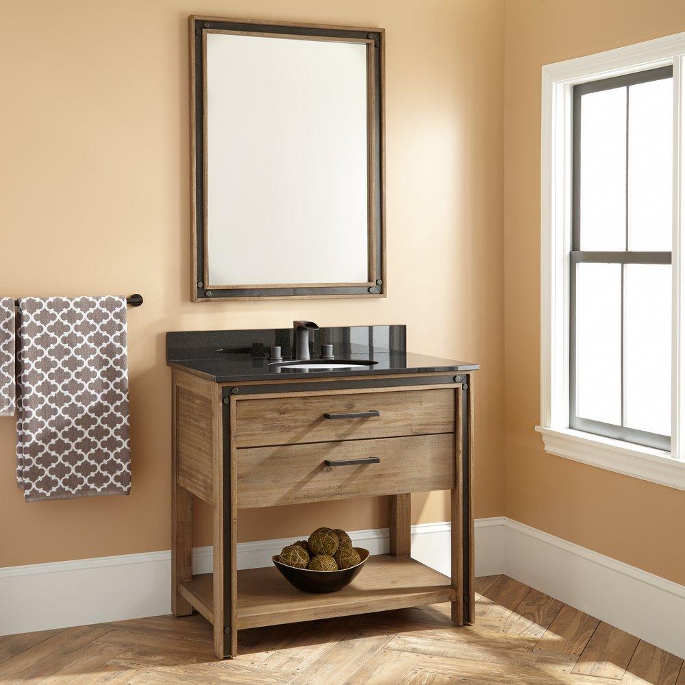 Signature Hardware Rustic Acacia 36 in. Floor Mount Vanity 
