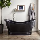 71 x 33-3/4 in. Freestanding Bathtub with Center Drain in Antique Black