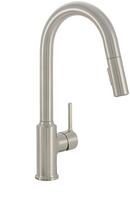 Single Handle Pull Down Kitchen Faucet with Two-Function Spray in Brushed Nickel