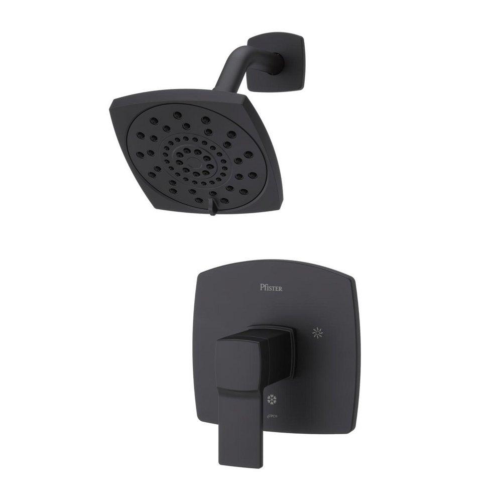 Pfister Matte Black 1.8 gpm 3-Function Shower Trim Only Kit with Single Lever Handle 
