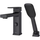Single Handle Roman Tub Faucet with Handshower in Matte Black
