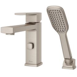 Single Handle Roman Tub Faucet with Hand Shower in Brushed Nickel (Trim Only)