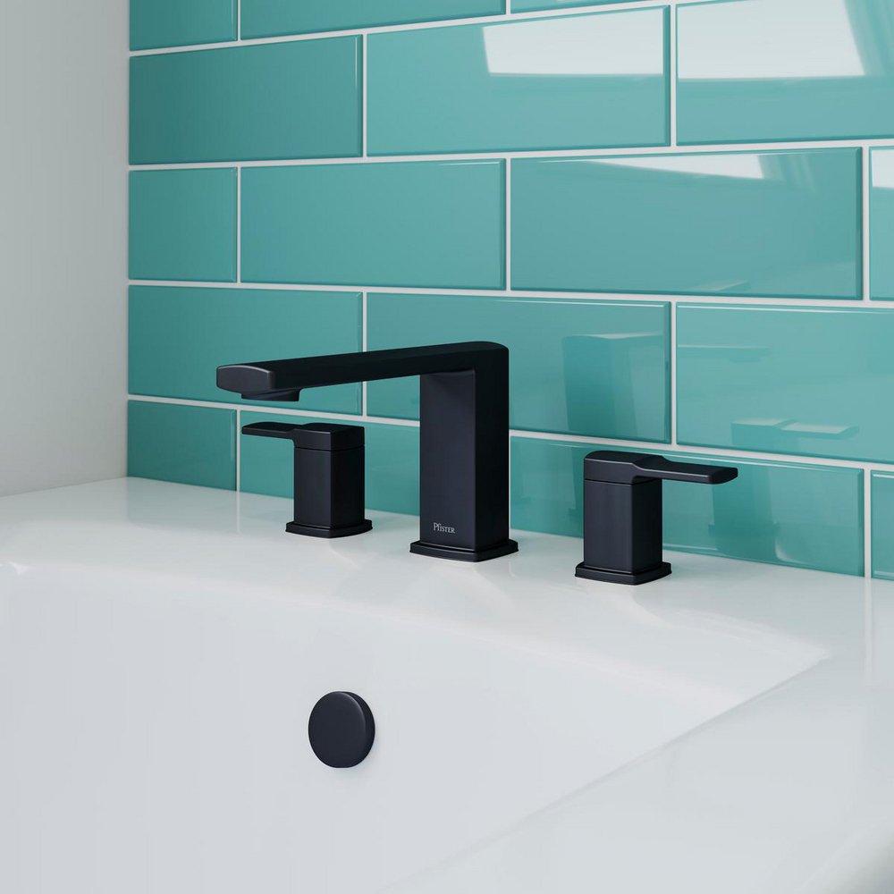 Pfister Matte Black Two Handle Roman Tub Faucet Trim Only 