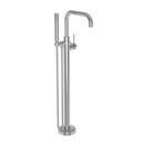 9.25 gpm Floor Mount Exposed Tub Filler with Double Lever Handle and Handshower in Polished Chrome