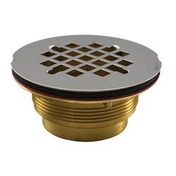 2 in. Threaded Bronze/Brass Shower Drain in Stainless Steel