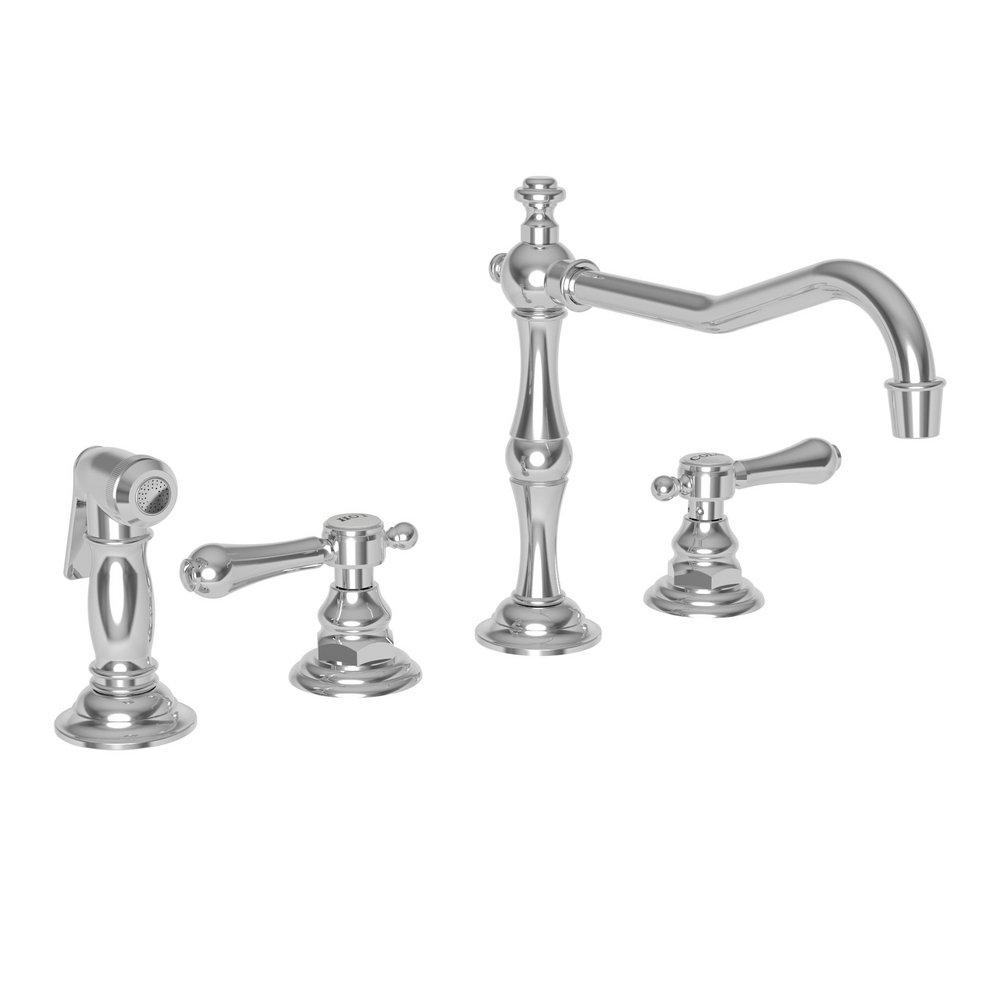 Newport Brass Polished Chrome Two Handle Pull Out Kitchen Faucet 