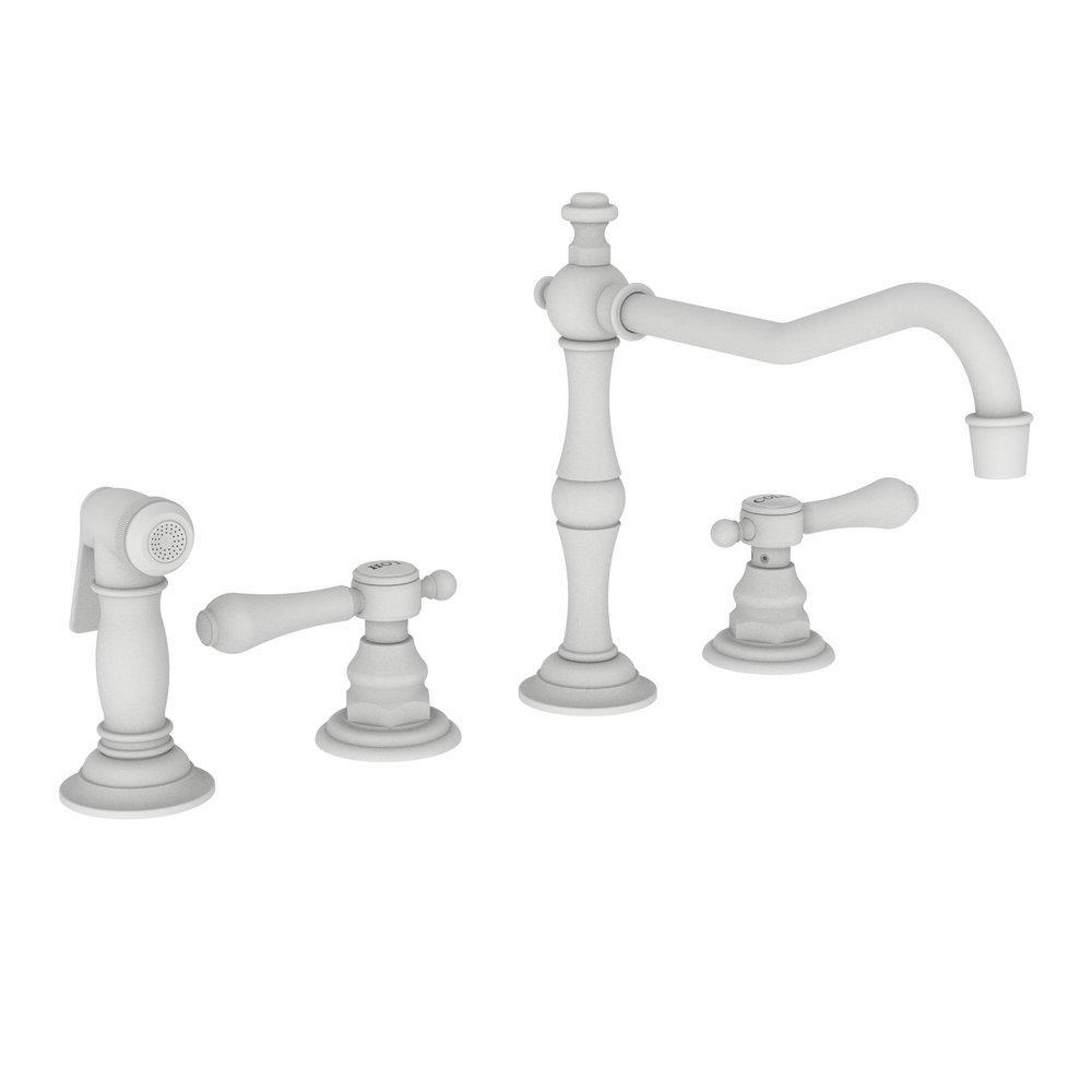 Newport Brass Matte White Two Handle Pull Out Kitchen Faucet 