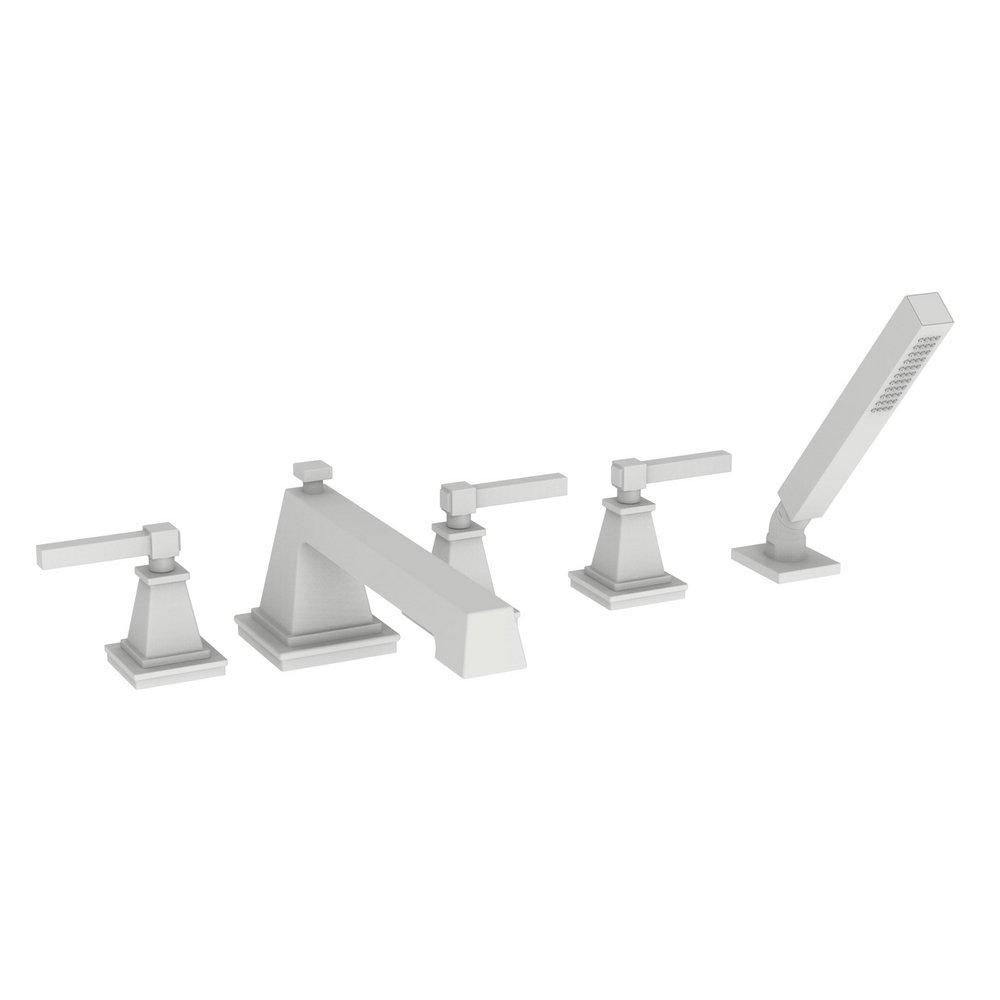 Newport Brass Matte White Three Handle Roman Tub Faucet 