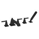 Newport Brass Flat Black Three Handle Roman Tub Faucet 