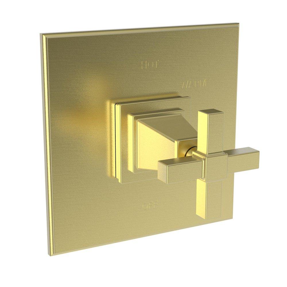 Newport Brass Satin Brass BALANCED PRESSURE SHOWER TRIM PLATE WITH HANDLE. LESS SHOWERHEAD ARM AND FLANGE. 