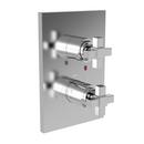 Newport Brass Polished Chrome Square Thermostatic Trim Plate with Double Cross Handle for 1-741, 1-742, 1-743 and 1-744 1/2 in. Rough Valves 