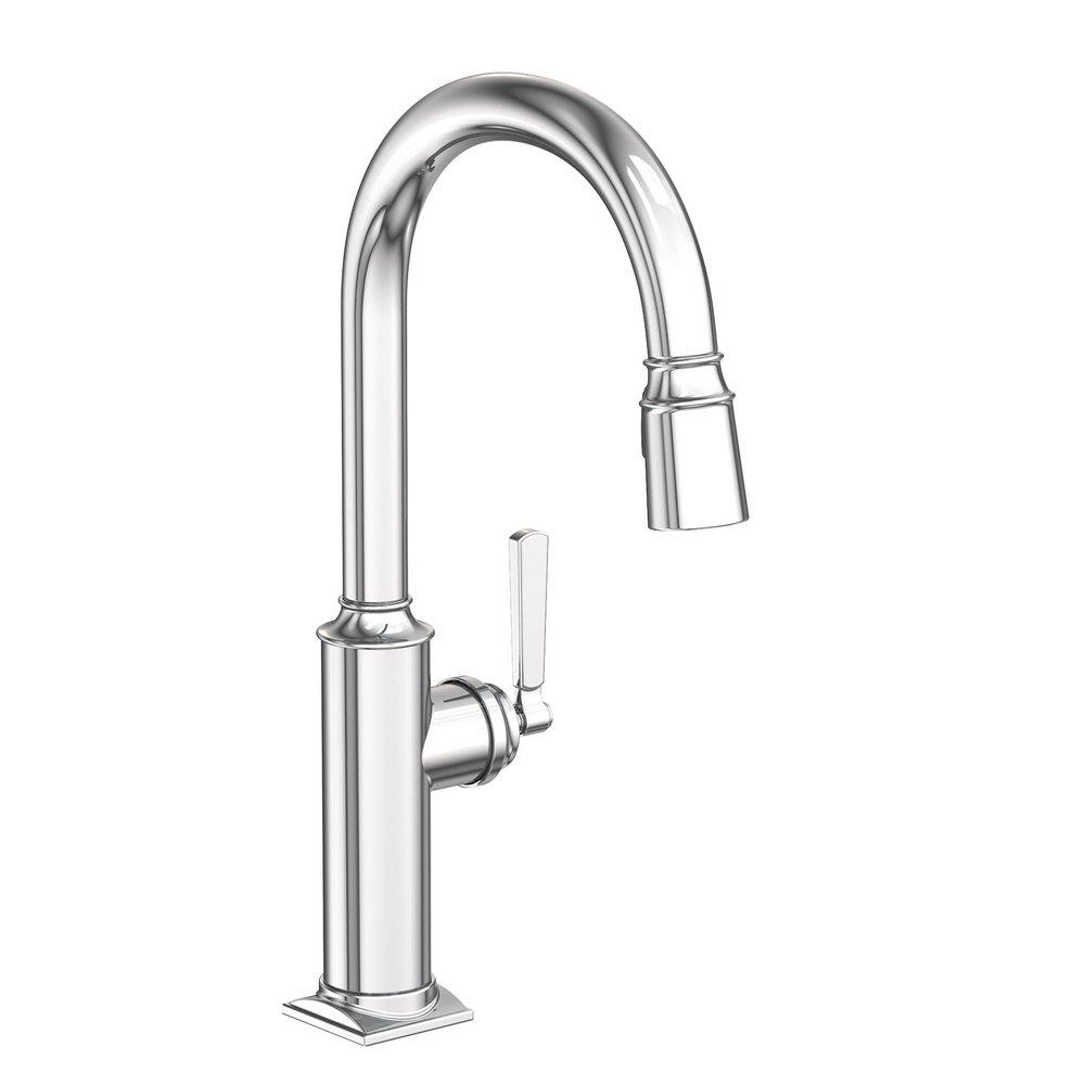 Newport Brass Polished Chrome Single Handle Pull Down Kitchen Faucet 