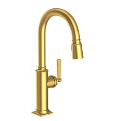 Single Handle Pull Down Kitchen Faucet in Satin Brass - PVD