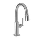 Single Handle Pull Down Bar Faucet in Polished Chrome