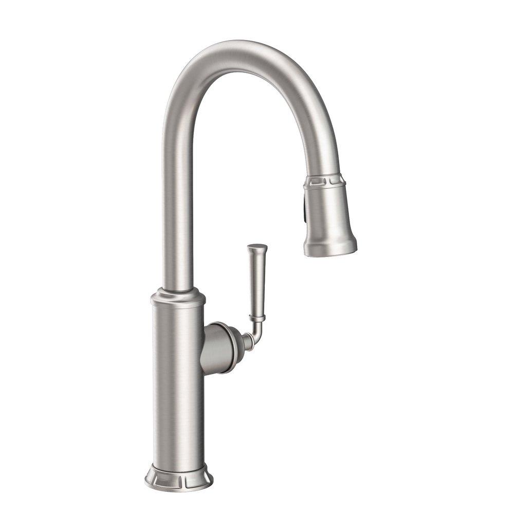 Newport Brass Stainless Steel - PVD Single Handle Pull Down Kitchen Faucet 