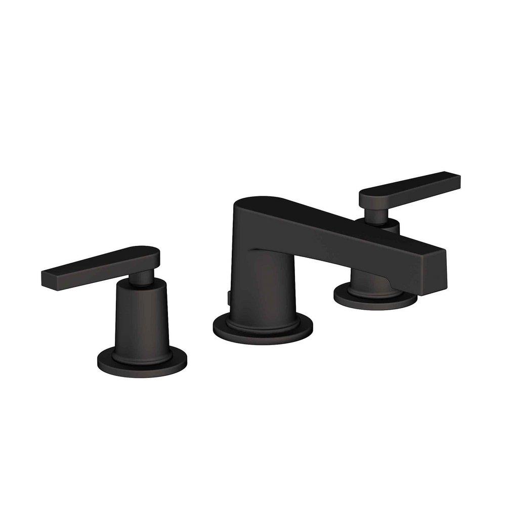Newport Brass Flat Black Two Handle Widespread Bathroom Sink Faucet Lever Handle 