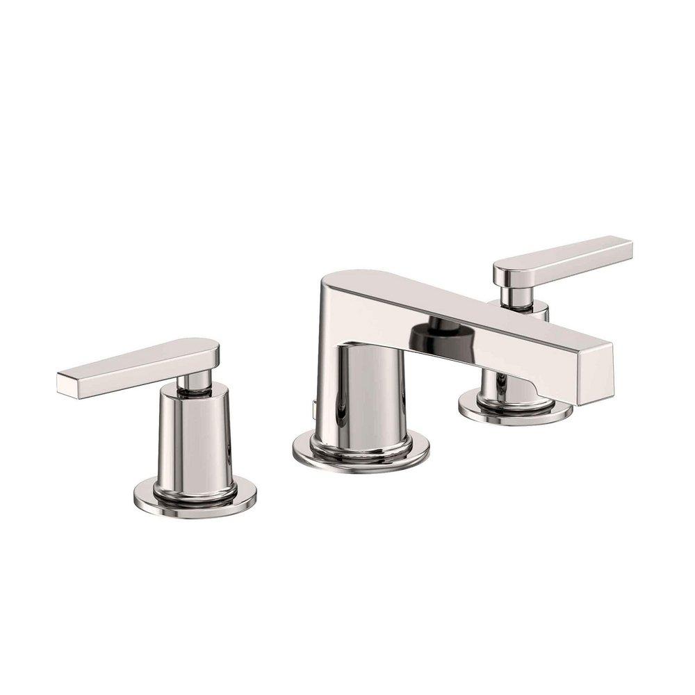 Newport Brass Polished Nickel - Natural Two Handle Widespread Bathroom Sink Faucet Lever Handle 