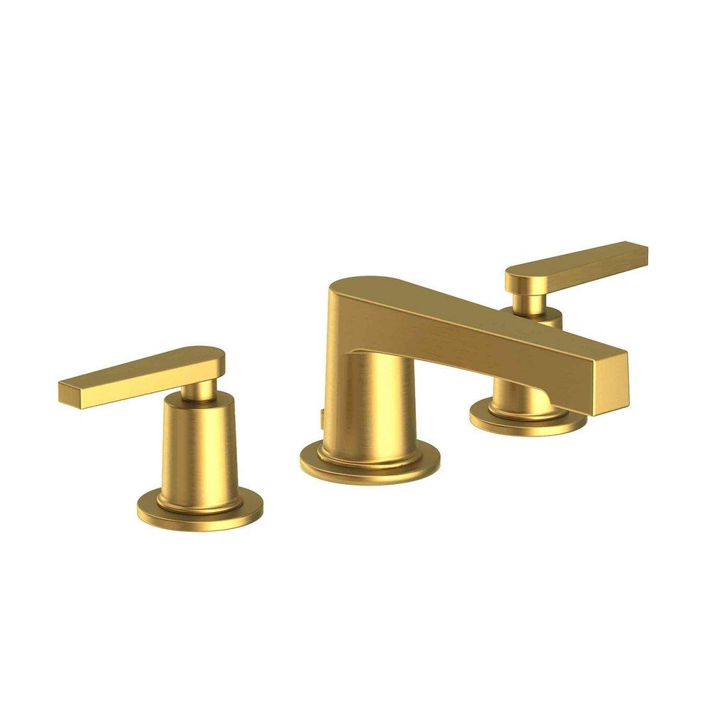 Newport Brass Satin Brass - PVD Two Handle Widespread Bathroom Sink Faucet Lever Handle 