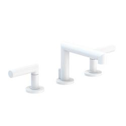 Two Handle Widespread Bathroom Sink Faucet in Matte White Lever Handle