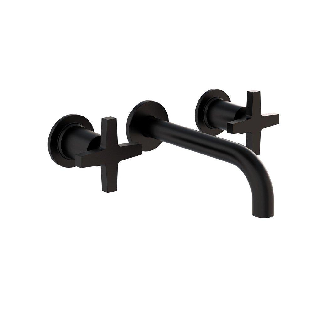 Newport Brass Flat Black Two Handle Wall Mount Bathroom Sink Faucet 