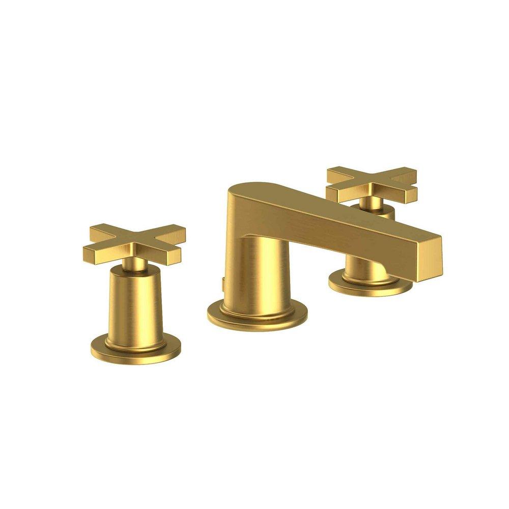 Newport Brass Satin Brass - PVD Two Handle Widespread Bathroom Sink Faucet Cross Handle 