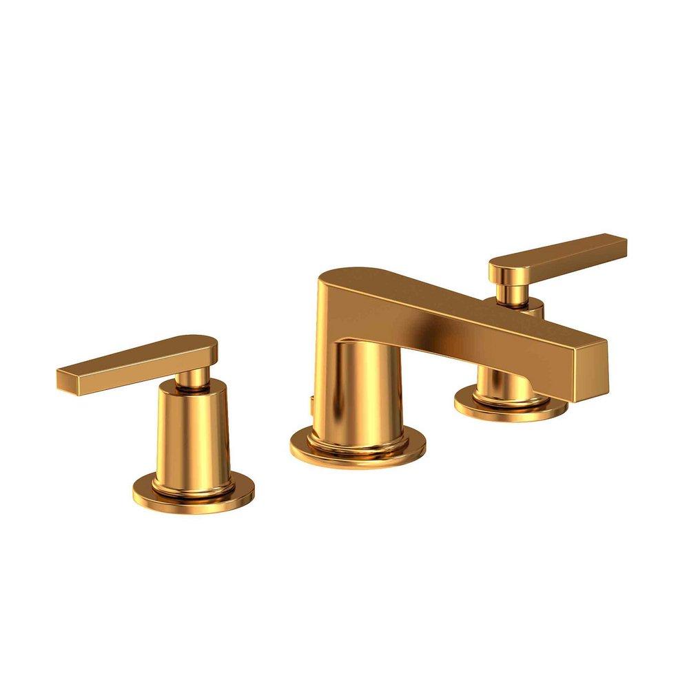 Newport Brass Aged Brass Two Handle Widespread Bathroom Sink Faucet Lever Handle 