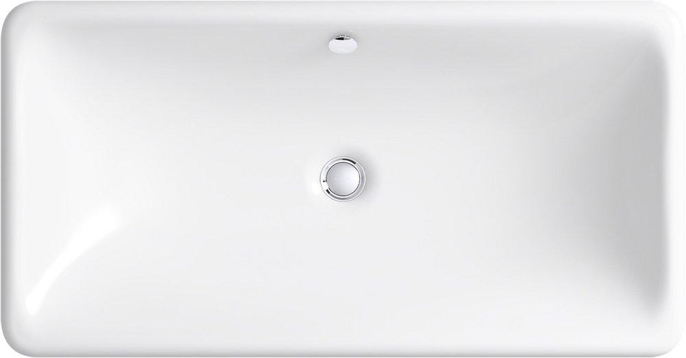KOHLER White 30 in. Dual Mount Rectangular Cast Iron Bathroom Sink 