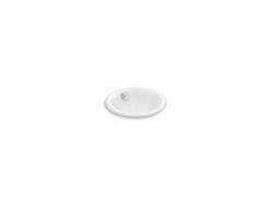 12 in. Dual Mount Round Cast Iron Bathroom Sink in White